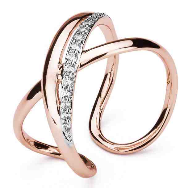 Brosway Otevřený bicolor prsten se zirkony Ribbon BBN32 + 2 měsíce na vrácení zboží