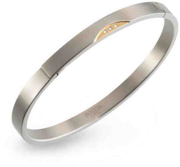 Boccia Titanium Pevný titanový náramek s diamanty 03006-03 + 2 měsíce na vrácení zboží