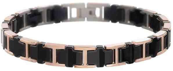 Boccia Titanium Náramek z růžově pozlaceného titanu a černé keramiky 0388-04 + 2 měsíce na vrácení zboží