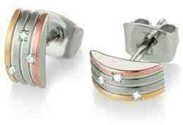 Boccia Titanium Tricolor titanové náušnice s pravými diamanty 05006-03 + 2 měsíce na vrácení zboží