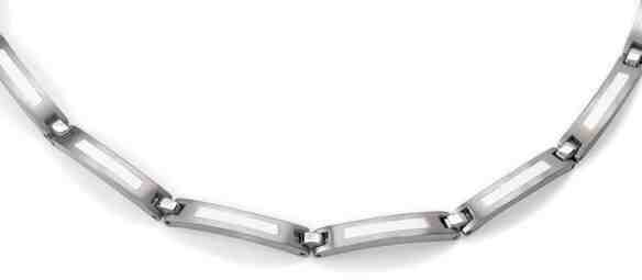 Boccia Titanium Titanový náhrdelník s bílým smaltováním 0806-05 + 2 měsíce na vrácení zboží
