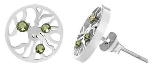 Preciosa Ocelové náušnice s krystaly Olive 7298 53 + 2 měsíce na vrácení zboží