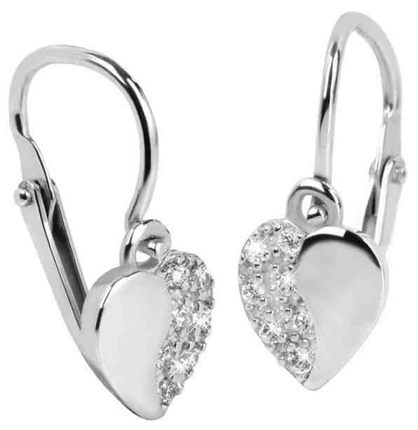 Brilio Dětské náušnice Srdíčka z bílého zlata 239 001 00879 07 + 2 měsíce na vrácení zboží