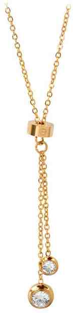 Troli Pozlacený ocelový náhrdelník s krystaly + 2 měsíce na vrácení zboží