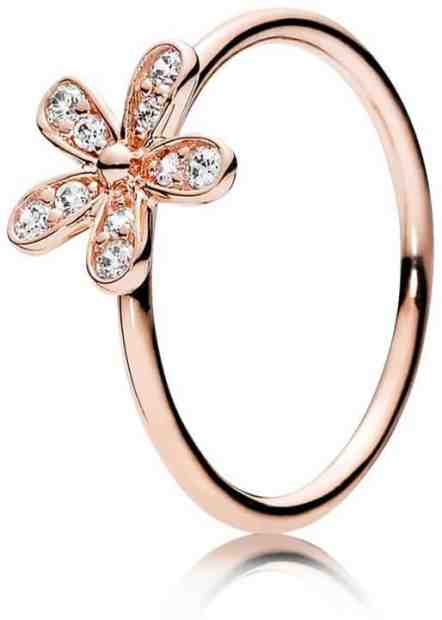 Pandora Bronzový prsten s třpytivou květinou 180932CZ 52 mm + 2 měsíce na vrácení zboží