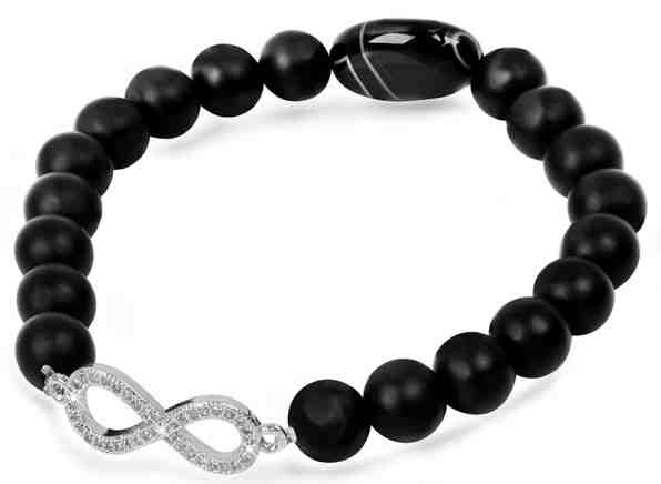 Troli Černý kuličkový náramek s nekonečnem + 2 měsíce na vrácení zboží