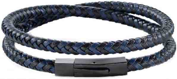 Morellato Pánský modro-černý kožený náramek Moody SQH16 + 2 měsíce na vrácení zboží