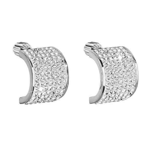 Evolution Group Třpytivé stříbrné náušnice 31195.1 krystal + 2 měsíce na vrácení zboží