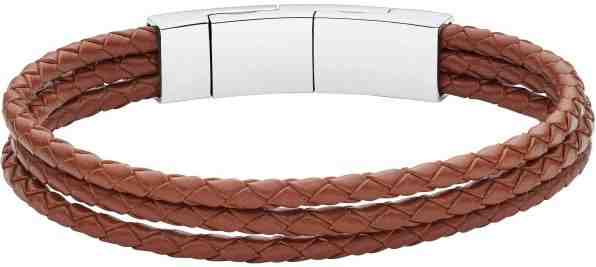 Fossil Pánský kožený náramek JF02683040 + 2 měsíce na vrácení zboží