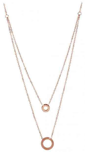 Troli Dvojitý růžově pozlacený náhrdelník + 2 měsíce na vrácení zboží