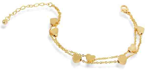 Troli Srdíčkový náramek z pozlacené oceli + 2 měsíce na vrácení zboží