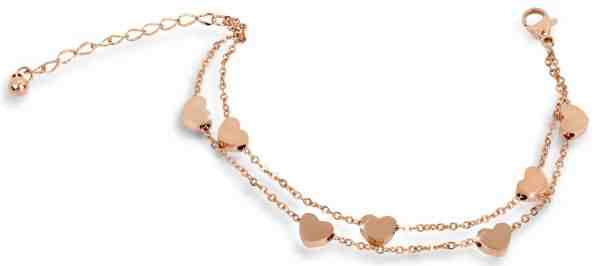 Troli Srdíčkový náramek z růžově pozlacené oceli + 2 měsíce na vrácení zboží