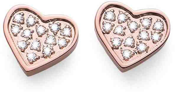 Oliver Weber Růžově pozlacené ocelové náušnice srdíčka Amo 22669RG + 2 měsíce na vrácení zboží