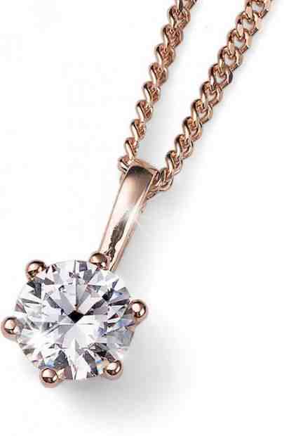 Oliver Weber Růžově pozlacený stříbrný náhrdelník s krystalem Brilliance 61125RG 001 (řetízek, přívěsek) + 2 měsíce na vrácení zboží