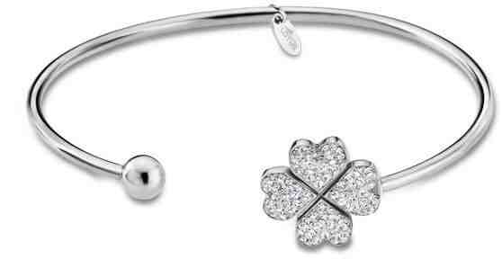 Lotus Style Pevný ocelový náramek se čtyřlístkem LS1785-2/1 + 2 měsíce na vrácení zboží