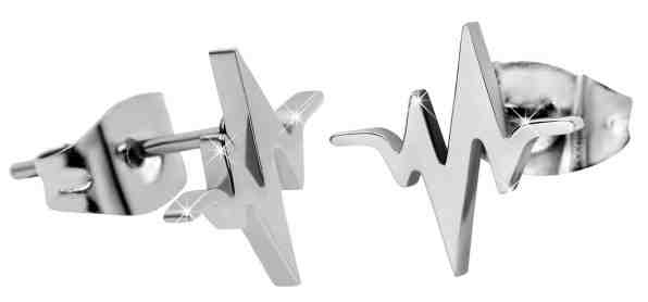 Troli Originální ocelové náušnice Srdeční tep + 2 měsíce na vrácení zboží