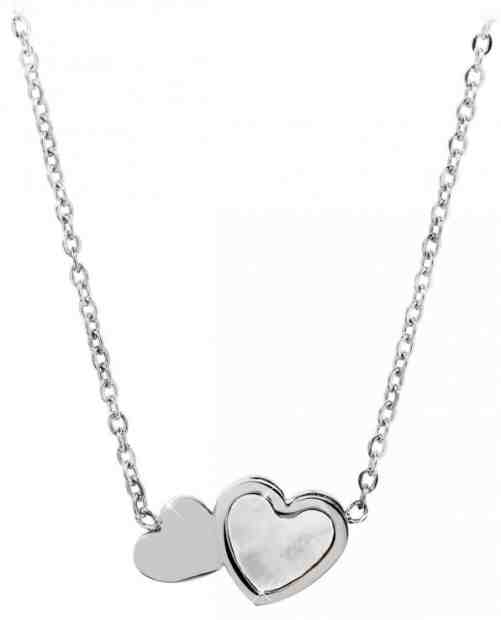 Troli Ocelový náhrdelník s perleťovým srdíčkem + 2 měsíce na vrácení zboží
