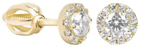 Brilio Zlaté kulaté náušnice s čirými krystaly 239 001 00806 + 2 měsíce na vrácení zboží