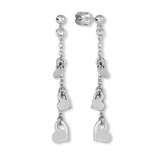 Brilio Silver Řetízkové náušnice Srdce 431 001 02740 04 + 2 měsíce na vrácení zboží