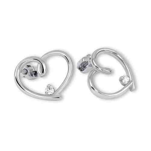 Brilio Silver Stříbrné náušnice srdce s krystalem 436 001 00292 04 + 2 měsíce na vrácení zboží