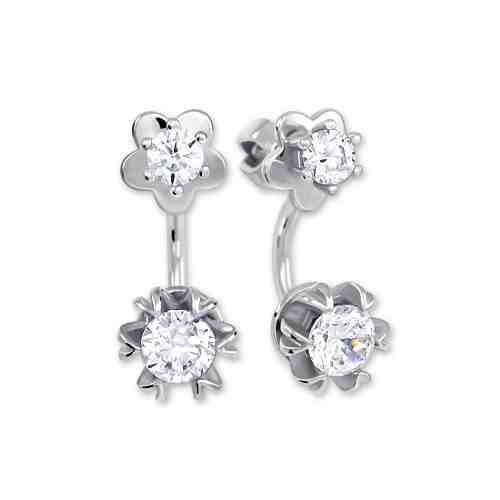 Brilio Silver Třpytivé stříbrné náušnice 2v1 436 001 00422 04 + 2 měsíce na vrácení zboží