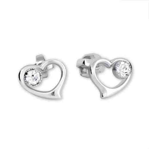 Brilio Silver Stříbrné náušnice Srdce s krystalem 438 001 00931 04 + 2 měsíce na vrácení zboží