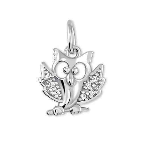 Brilio Silver Stříbrný přívěsek Sova s krystaly 446 001 00234 04 + 2 měsíce na vrácení zboží
