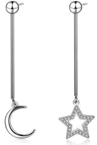 S`Agapõ Dlouhé ocelové náušnice New Moon SNM25 + 2 měsíce na vrácení zboží