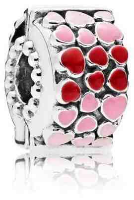 Pandora Romantický klip se srdíčky 796594ENMX + 2 měsíce na vrácení zboží