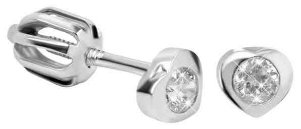 Brilio Silver Srdíčkové náušnice s čirým krystalem 436 001 00122 04 + 2 měsíce na vrácení zboží