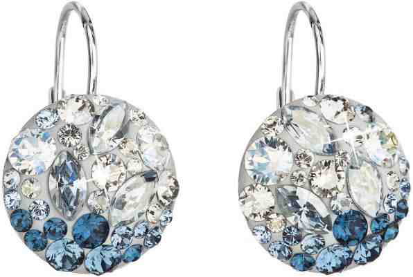 Evolution Group Stříbrné náušnice s krystaly 31176.3 Ice Blue + 2 měsíce na vrácení zboží