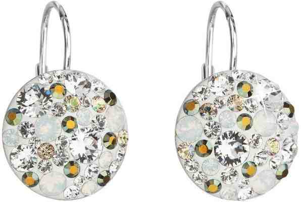 Evolution Group Stříbrné náušnice s krystaly 31176.3 Iridescent green + 2 měsíce na vrácení zboží