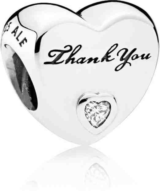 Pandora Srdíčkový korálek Děkuji 792096CZ + 2 měsíce na vrácení zboží