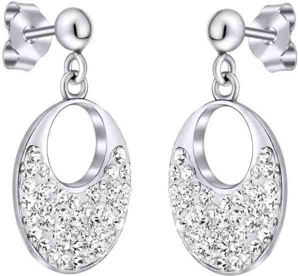 Silvego Stříbrné náušnice se Swarovski krystaly SILVEGOB36096 + 2 měsíce na vrácení zboží