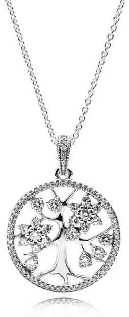 Pandora Stříbrný náhrdelník Rodokmen 390384CZ-80 (řetízek, přívěsek) + 2 měsíce na vrácení zboží