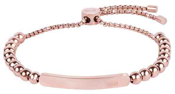Troli Růžově pozlacený náramek s ocelovými korálky + 2 měsíce na vrácení zboží