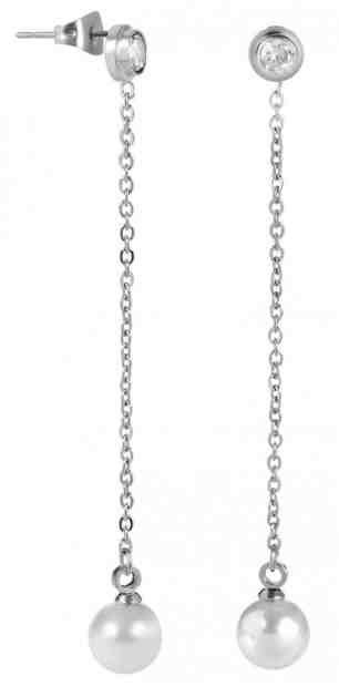 Troli Dlouhé náušnice s krystalem a perličkou + 2 měsíce na vrácení zboží