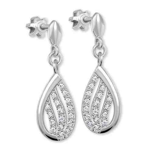 Brilio Třpytivé náušnice z bílého zlata s krystaly 239 001 00875 07 + 2 měsíce na vrácení zboží