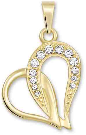 Brilio Zlatý přívěsek srdce s krystaly 249 001 00472 + 2 měsíce na vrácení zboží