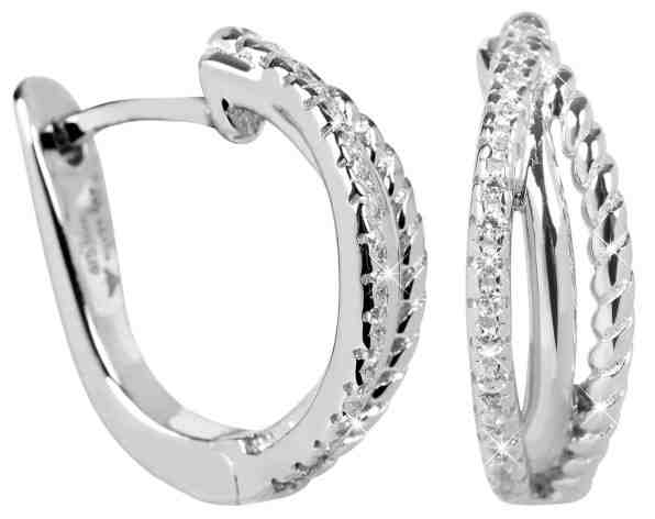 Silver Cat Stříbrné náušnice se zirkony SC252 + 2 měsíce na vrácení zboží