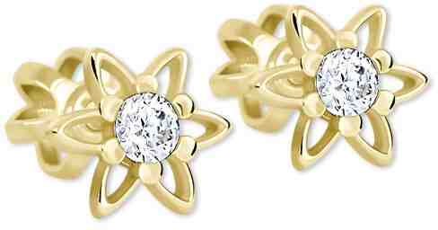 Brilio Zlaté hvězdičkové náušnice s krystalem 236 001 00911 + 2 měsíce na vrácení zboží