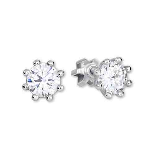 Brilio Silver Stříbrné náušnice s krystalem 436 001 00417 04 + 2 měsíce na vrácení zboží