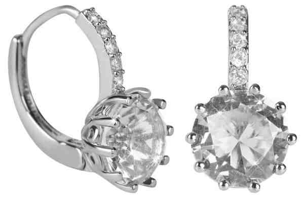 Troli Třpytivé náušnice s čirým krystalem + 2 měsíce na vrácení zboží