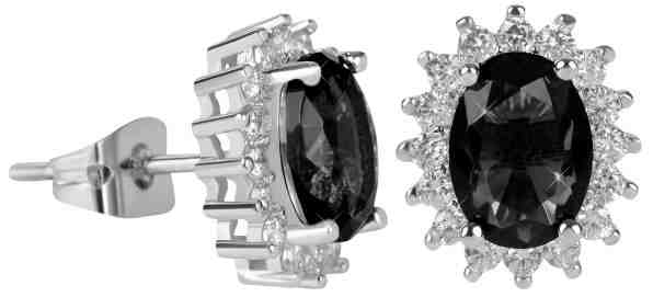 Troli Třpytivé náušnice s černými krystaly + 2 měsíce na vrácení zboží