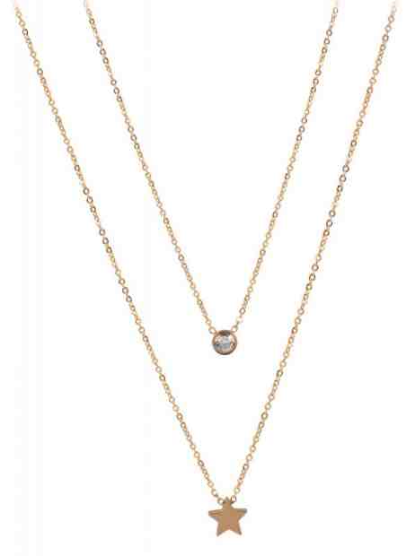 Troli Dvojitý náhrdelník s hvězdičkou z pozlacené oceli + 2 měsíce na vrácení zboží