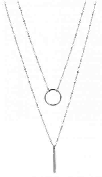 Troli Dvojitý náhrdelník se stylovými přívěsky z oceli + 2 měsíce na vrácení zboží