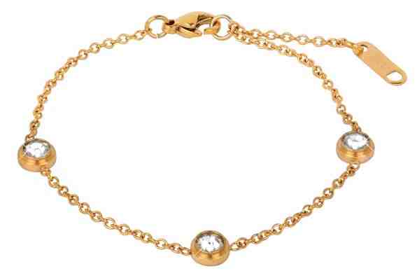 Troli Pozlacený ocelový náramek s třpytivými ozdobami + 2 měsíce na vrácení zboží