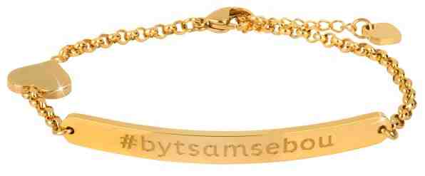 Troli Pozlacený ocelový náramek #bytsamsebou (kratší) + 2 měsíce na vrácení zboží
