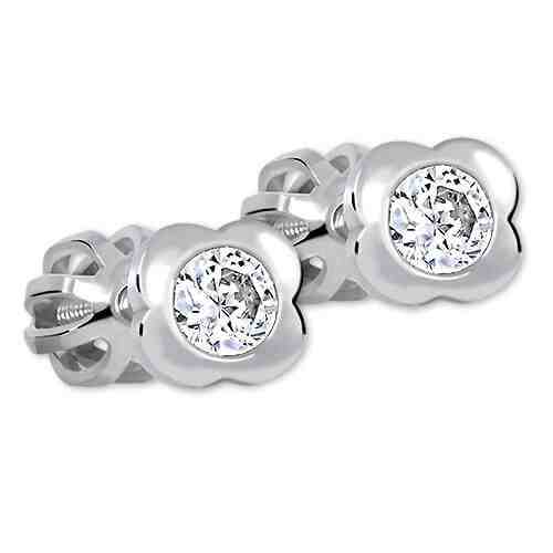 Brilio Silver Kytičkové náušnice s čirým krystalem 436 001 00124 04 + 2 měsíce na vrácení zboží