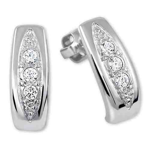 Brilio Silver Překrásné náušnice s krystaly 436 001 00162 04 + 2 měsíce na vrácení zboží